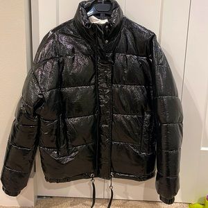ZARA WOMAN oversize faux leather puffer coat